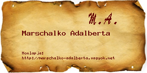 Marschalko Adalberta névjegykártya
